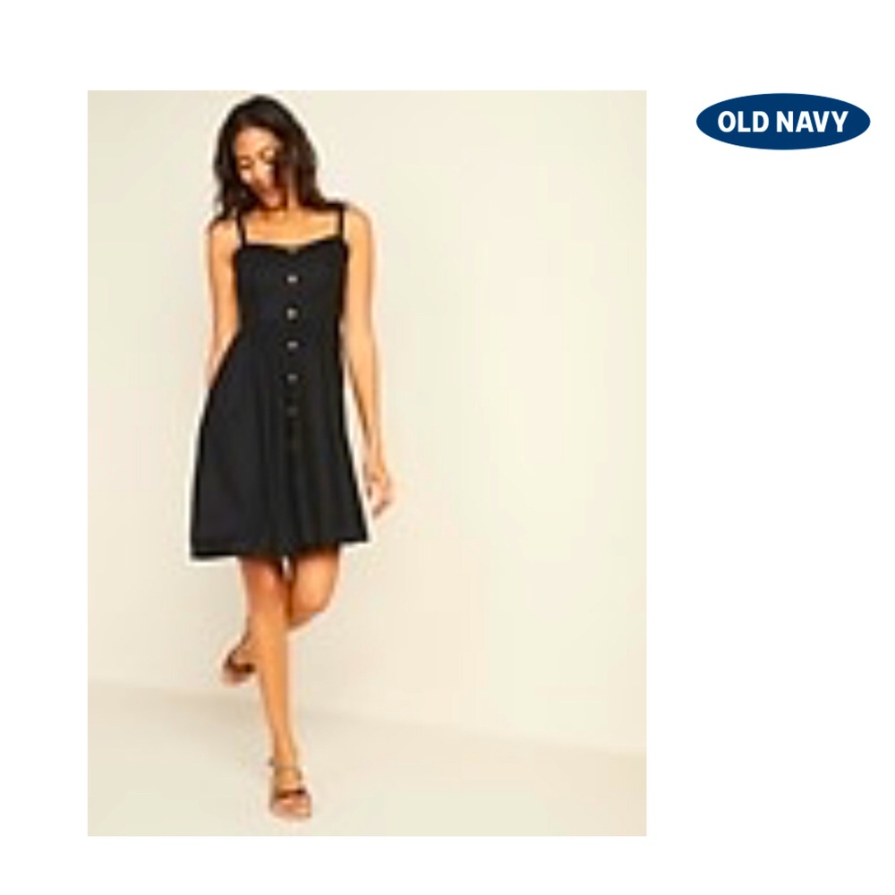 Old Navy Linen-Blend Fit & Flare Cami Dress